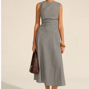 Commense Gingham Midi Dress